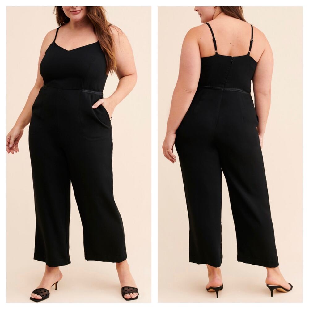 Anthropologie Maeve Magdalena Jumpsuit Size 12 Black Sleeveless Classic Cocktail - Picture 8 of 14